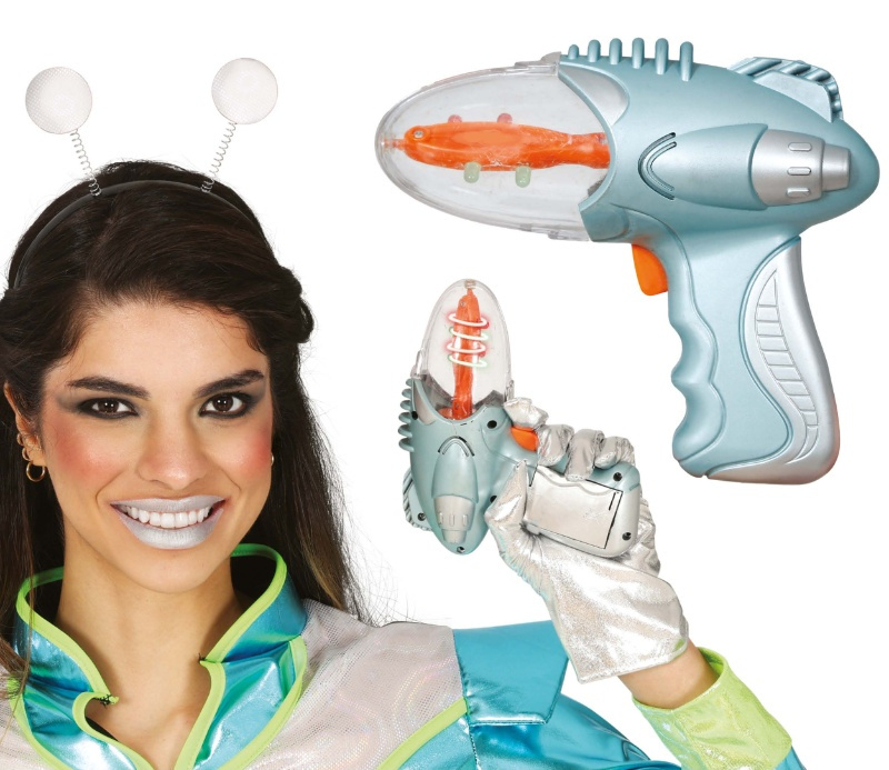 Pistola Espacial Plata 18 cms