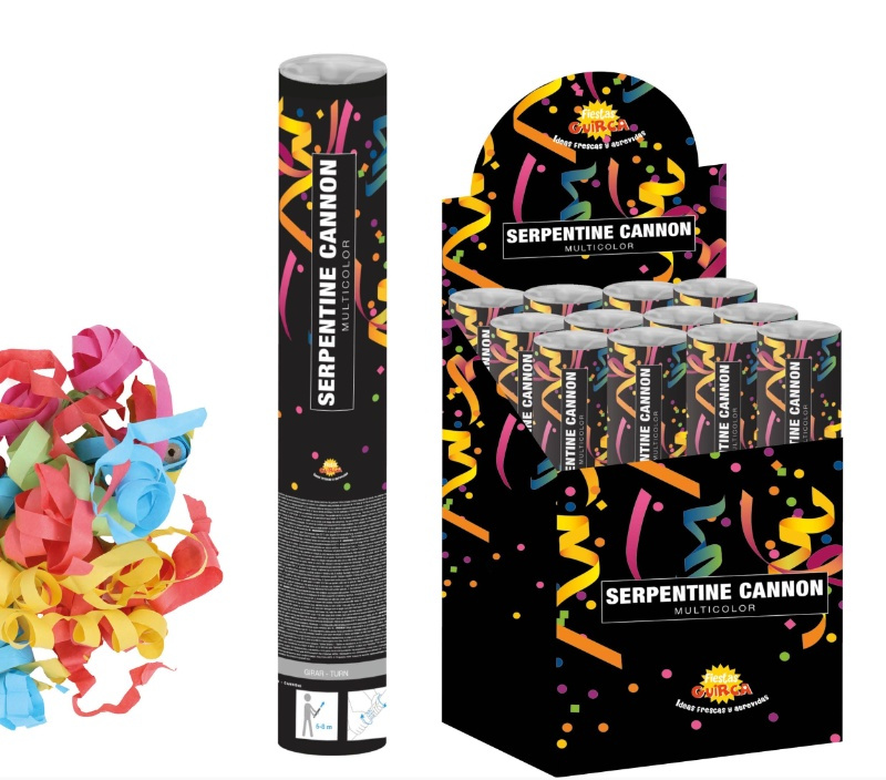 Cañon de 40 cms. serpentina colores