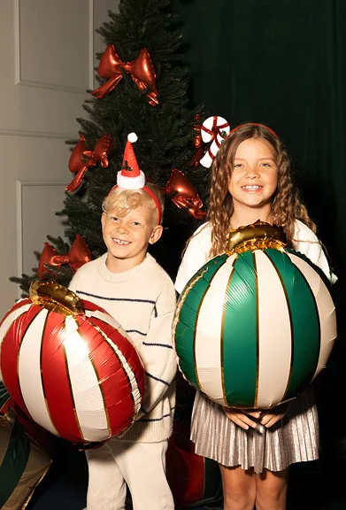 3 Globos metálicos Bolas Navidad 54x60cm