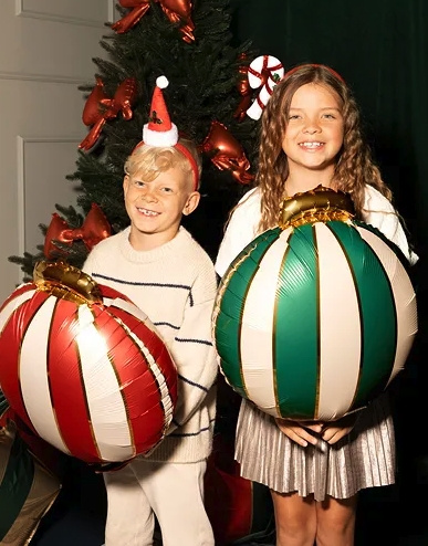 3 Globos metálicos Bolas Navidad 54x60cm