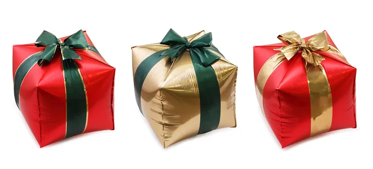 3 Globos metálicos Regalos 63x33 cms.