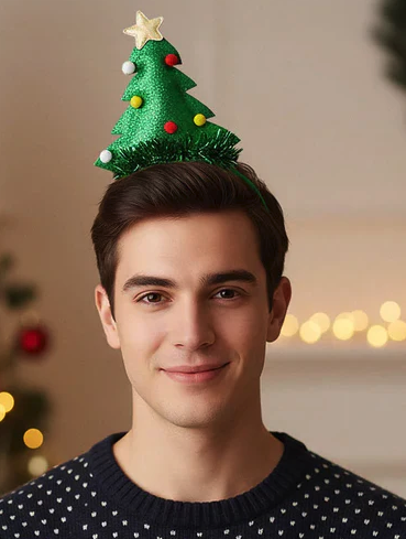 Diadema navideña árbol decorado