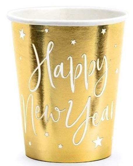 6 vasos Happy New Year 220ml.cartón