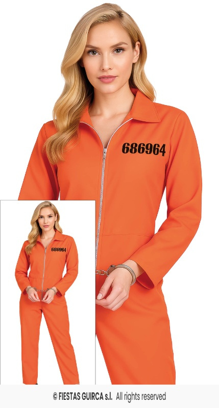 Disfraz Convicta naranja para mujer