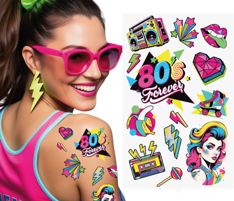 Tatuaje años 80S  14x30 cms