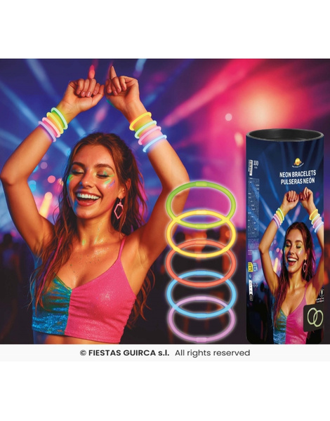 Pulseras De Luz Neon 15 pcs