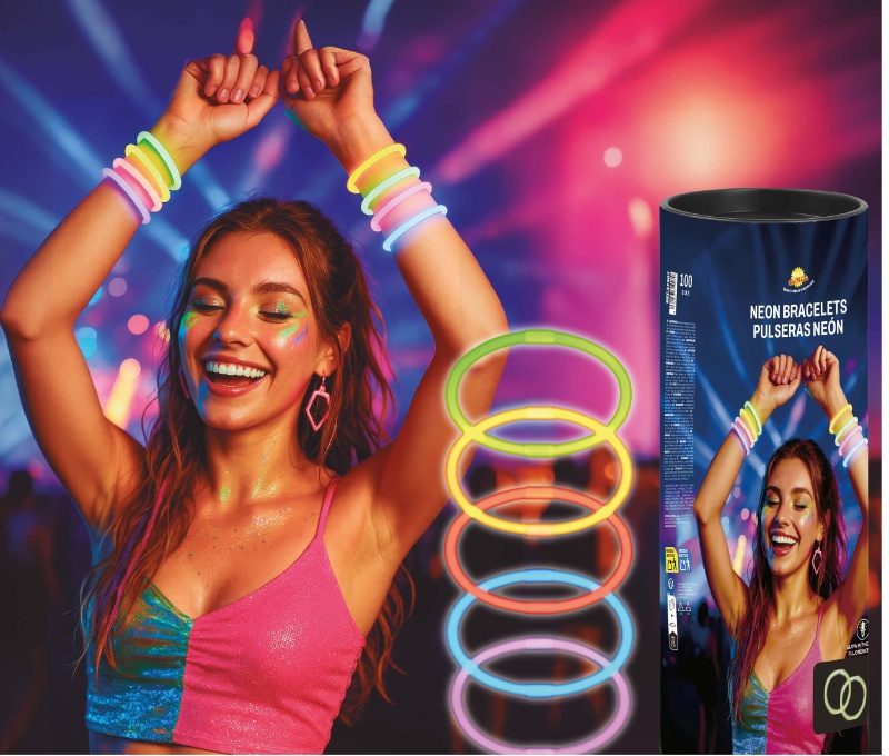 Pulseras De Luz Neon 100 pcs