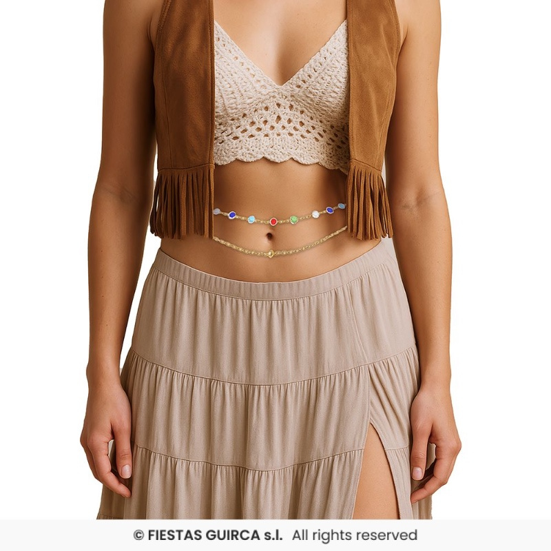 Cadena Cintura Con Piedras De Color