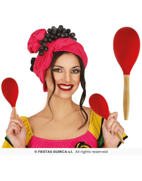 Maraca Roja Madera 20 cm