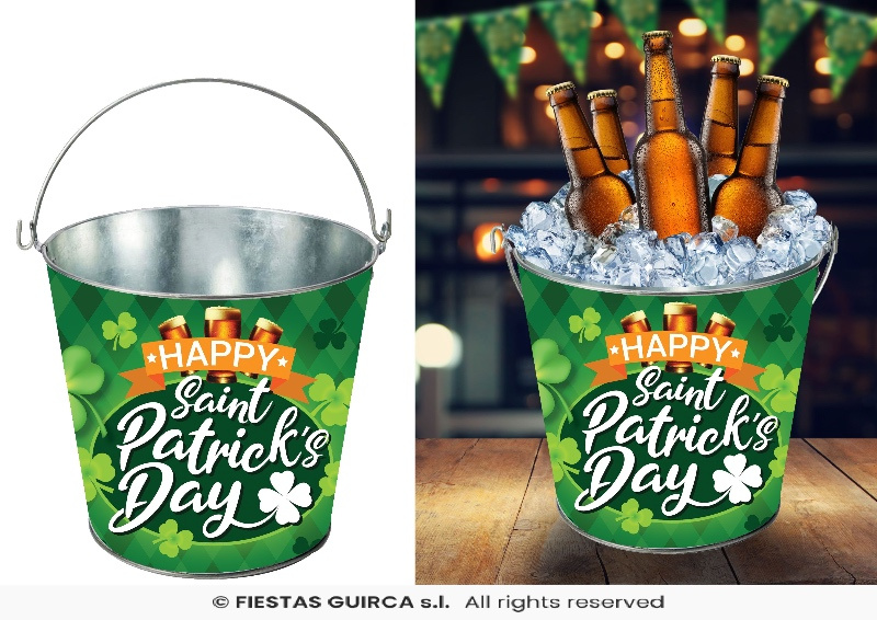 Cubo Metal Sant Patrick 19X23 cm