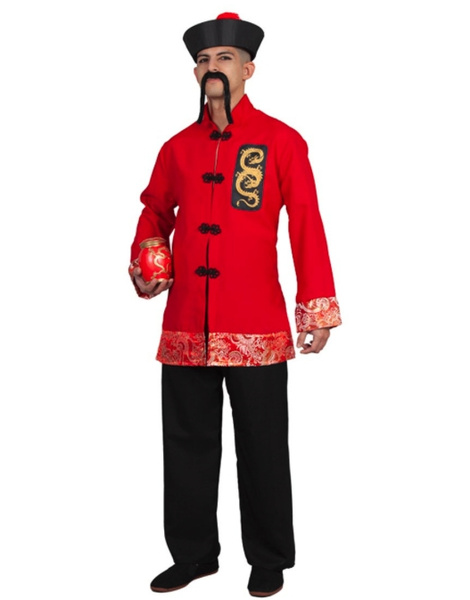 Disfraz Emperador Chino rojo adulto