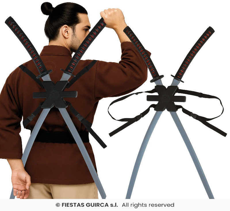 2 Espadas samurai para espalda 95 cms