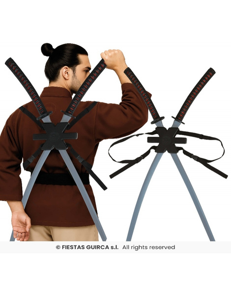 2 Espadas samurai para espalda 95 cms