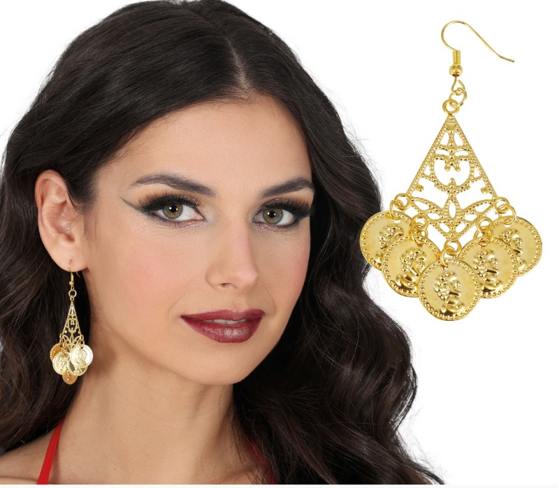 Pendientes Metalicos Monedas 5 cms