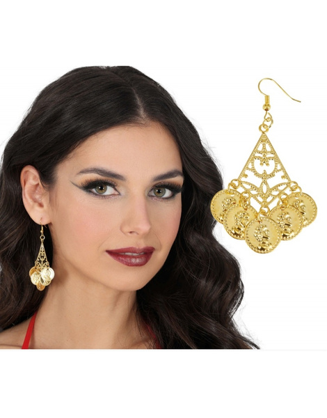 Pendientes Metalicos Monedas 5 cms