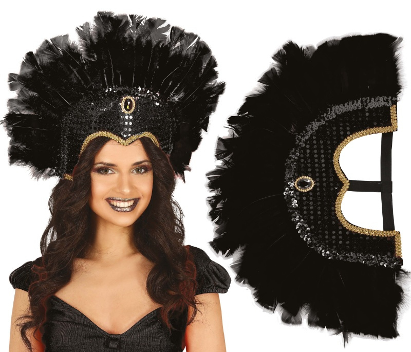 Tocado Plumas Negro