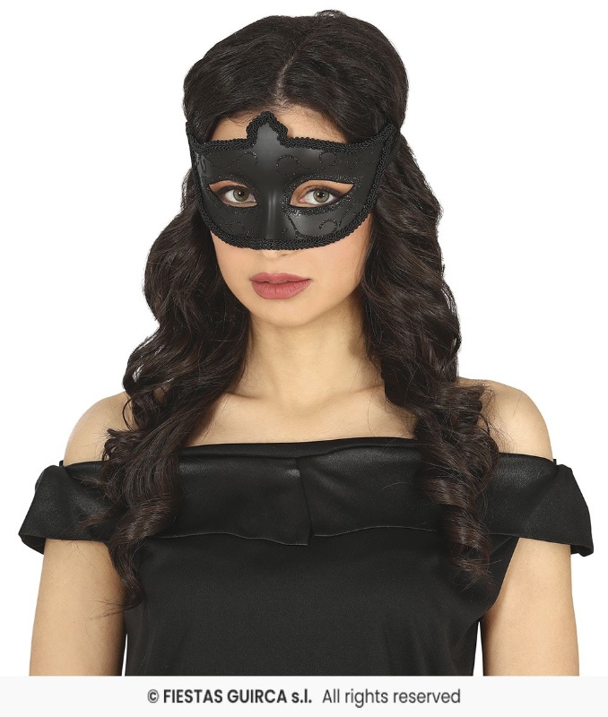 Antifaz negro con glitter