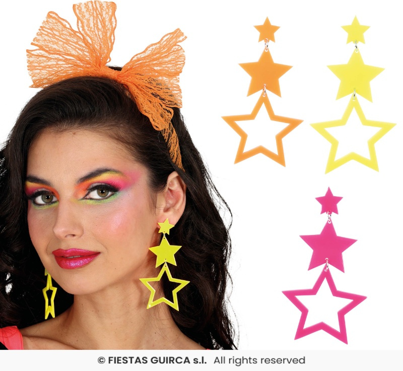 Pendientes estrellas neón Surtidos