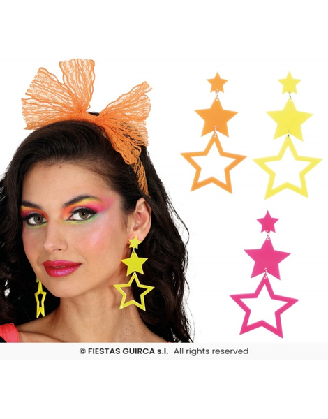 Pendientes estrellas neón Surtidos
