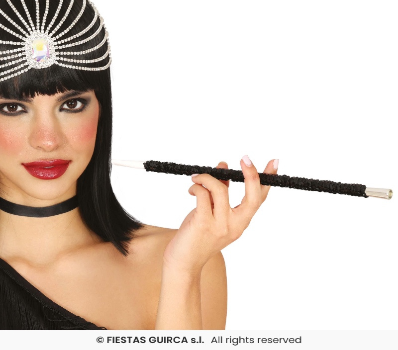 Boquilla charleston negra  lentejuelas