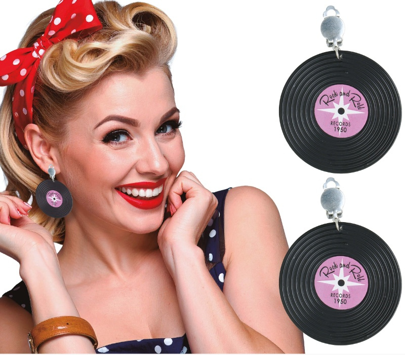 Pendientes disco de vinilo, 5 cms