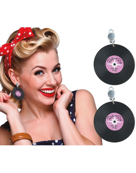 Pendientes disco de vinilo, 5 cms