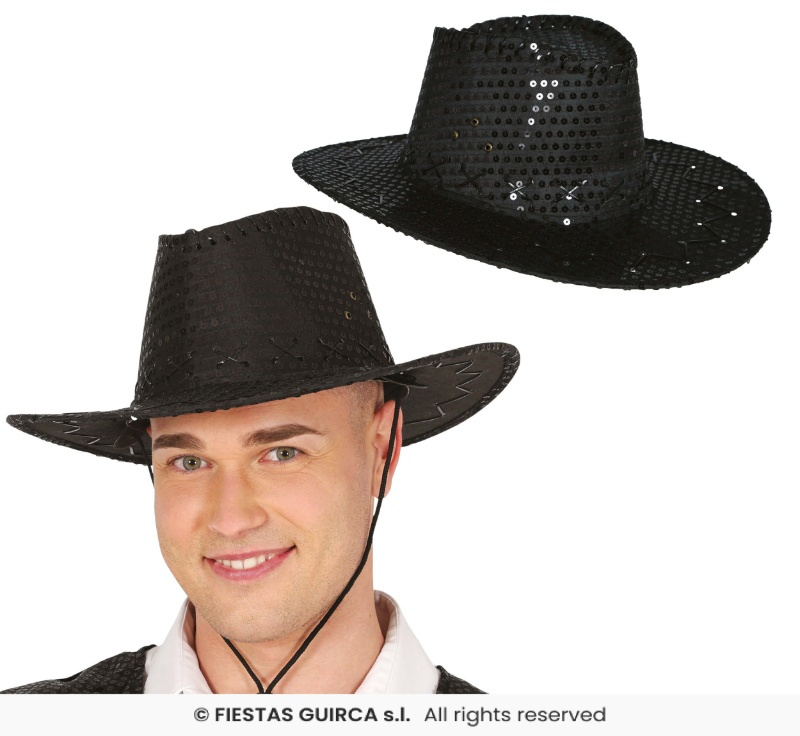 Sombrero vaquero lentejuelas colores