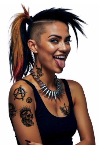 Hoja Tutuaje Punk  14x30 cms.