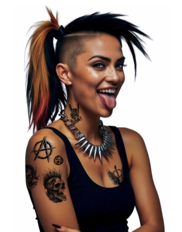 Hoja Tutuaje Punk  14x30 cms.