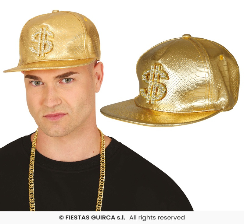 Gorra Dollar dorada para adulto
