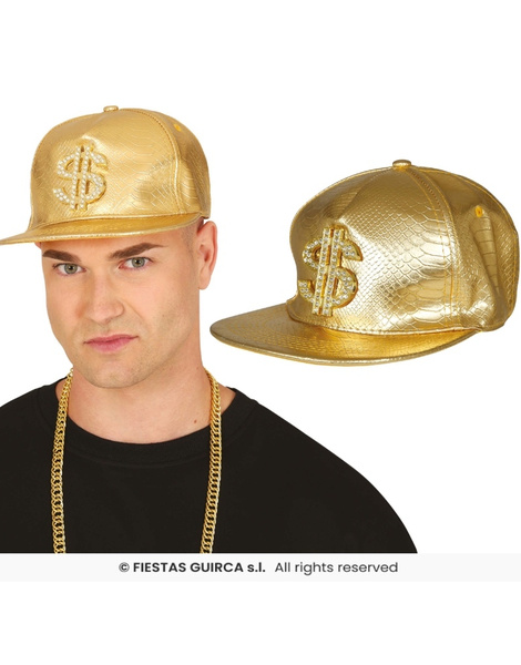 Gorra Dollar dorada para adulto