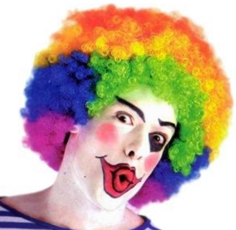 Peluca rizos multicolor deluxe