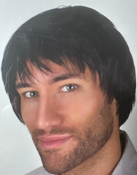 Peluca morena corta para hombre