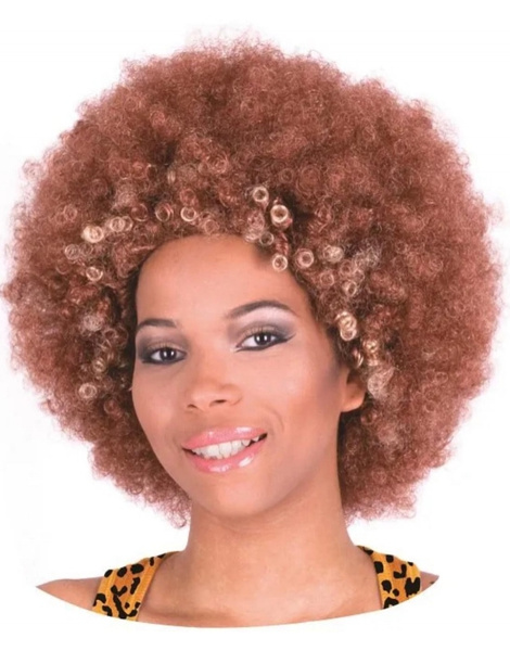 Peluca Afro castaña