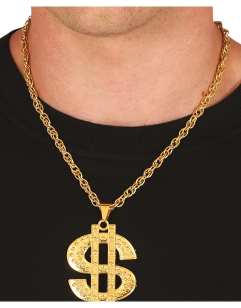 Collar Dollar metálico dorado