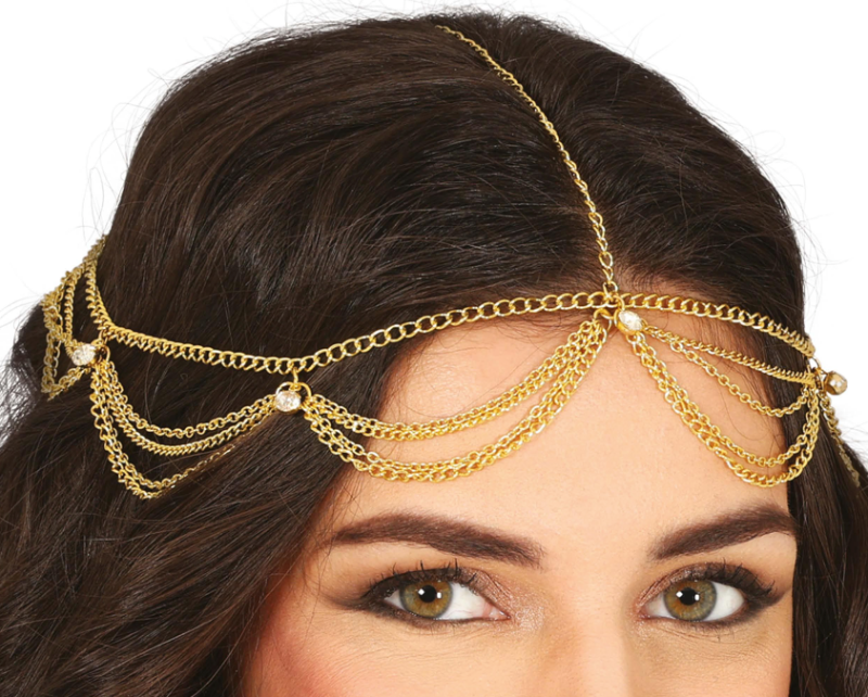 Diadema medieval metálica dorada