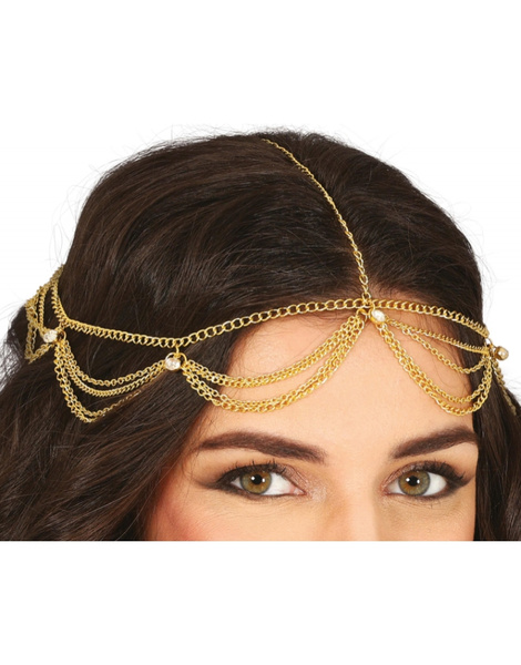 Diadema medieval metálica dorada