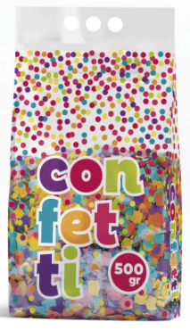 Bolsa Confetti 500 gramos multicolor