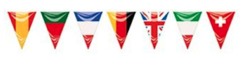 Bandera Europea plástico triangular 25mt
