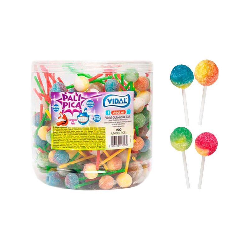 Caramelos con palo sabores Surtidos 200u