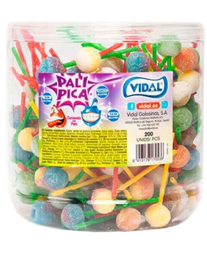 Caramelos con palo sabores Surtidos 200u