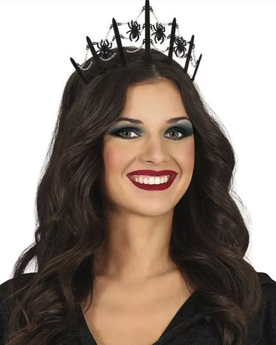 Tiara metálica arañas