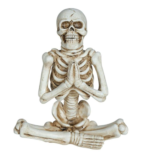 Esqueleto sentado poliresina 19 x 14 cms