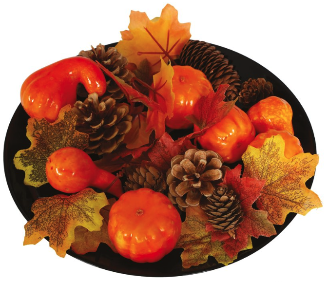 Kit decorativo Hojas,calabazas y piñas