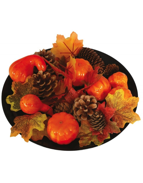 Kit decorativo Hojas,calabazas y piñas