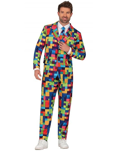 Disfraz Traje bloques retro adulto