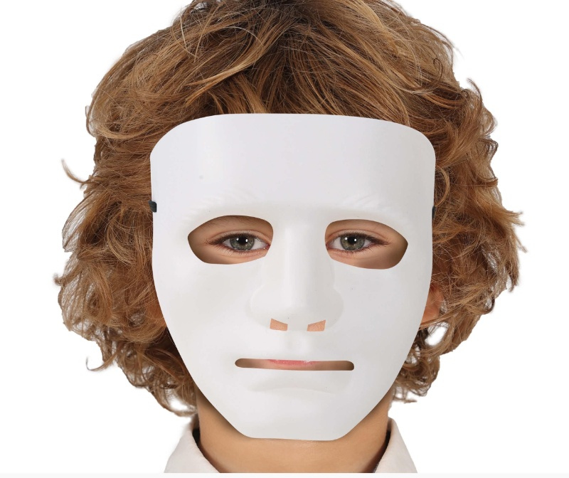 Mascara blanca, pvc, infantil