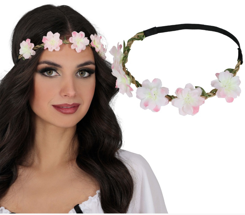 Corona flores rosas