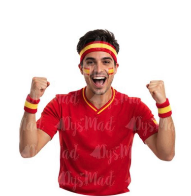 Set España muñequeras + cinta cabeza
