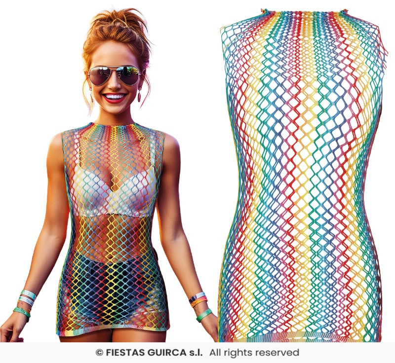 Camiseta rejilla multicolor adulta